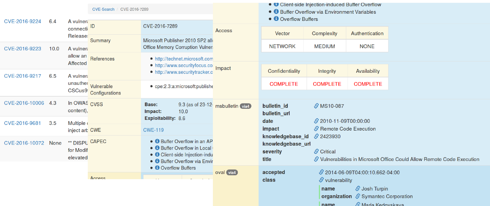 cve-search web interface